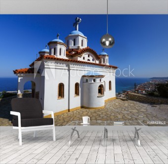 Picture of Church in Paleo Karlovasi village on Samos island Greece 